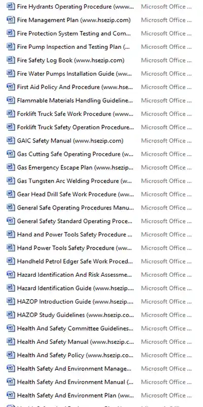 SOPs, Manuals and Plans screenshot