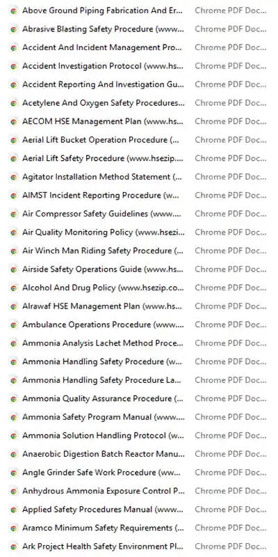 SOPs, Manuals and Plans screenshot