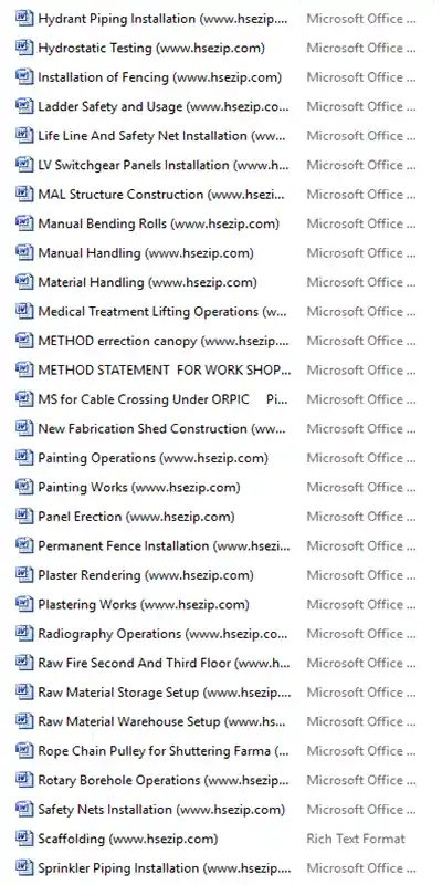 method statements bundle screenshot