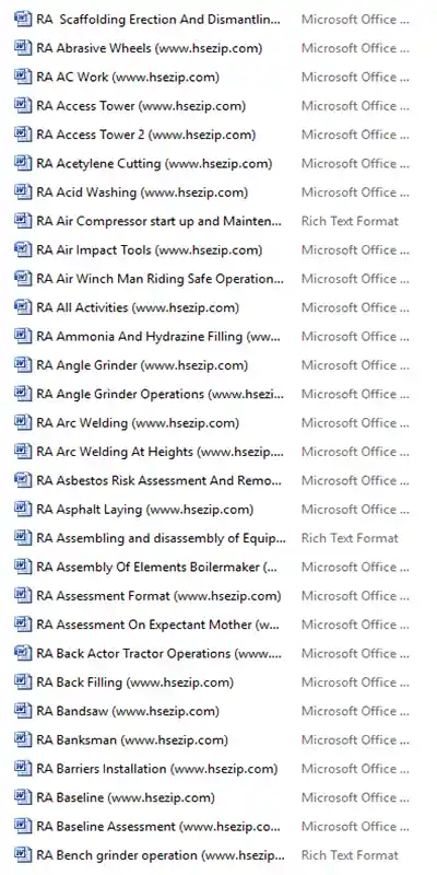 risk assessments bundle screenshot