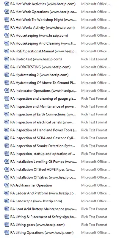 risk assessments bundle screenshot